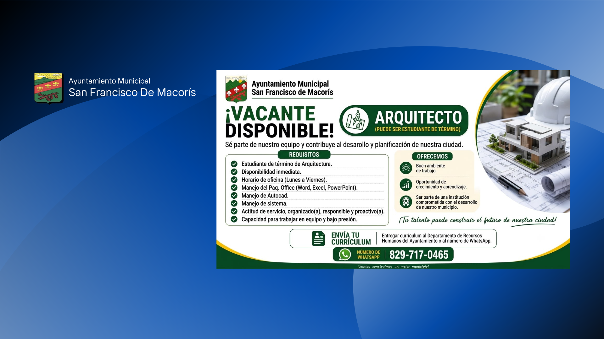 Buscamos Arquitecto Con experiencia