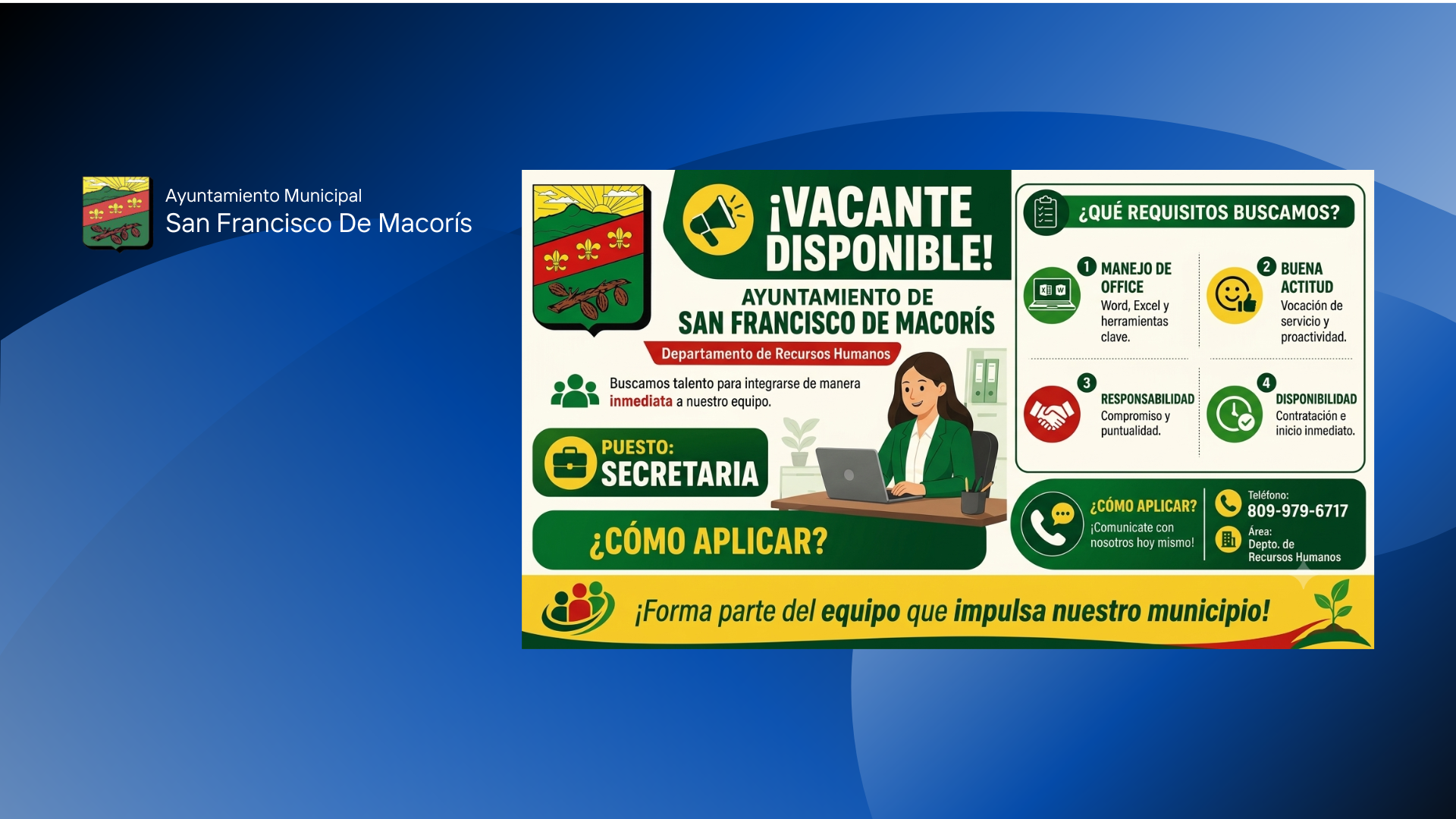 Buscamos Secretaria Con experiencia